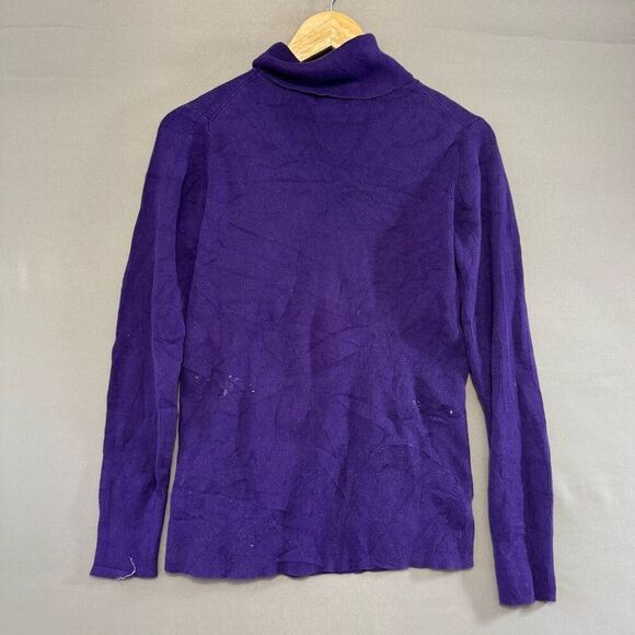 Polo Jeans Company Purple Ribbed Women’s Sweater Size Large Turtle Neck Preppy - Picture 6 of 12